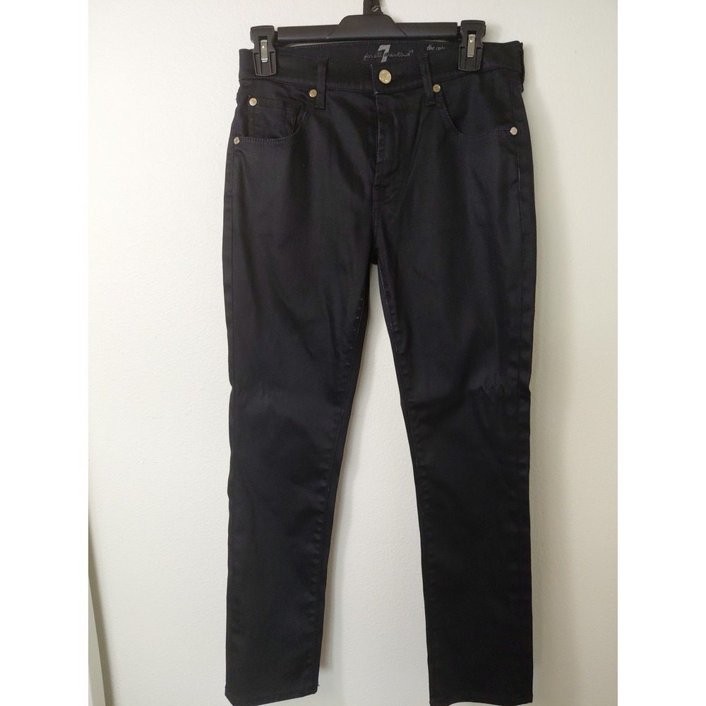 7 For All Mankind Black Coated Slimmy Jeans sz 26 NWOT